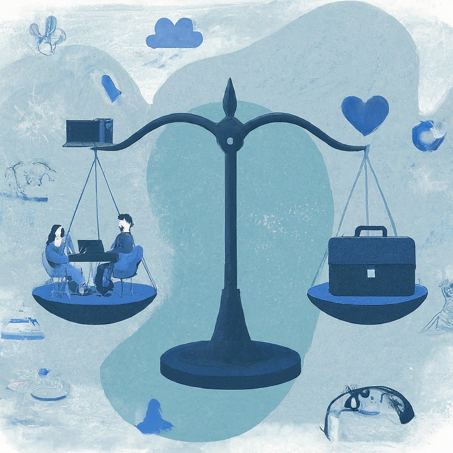 achieving a work life balance is depicted through a scale